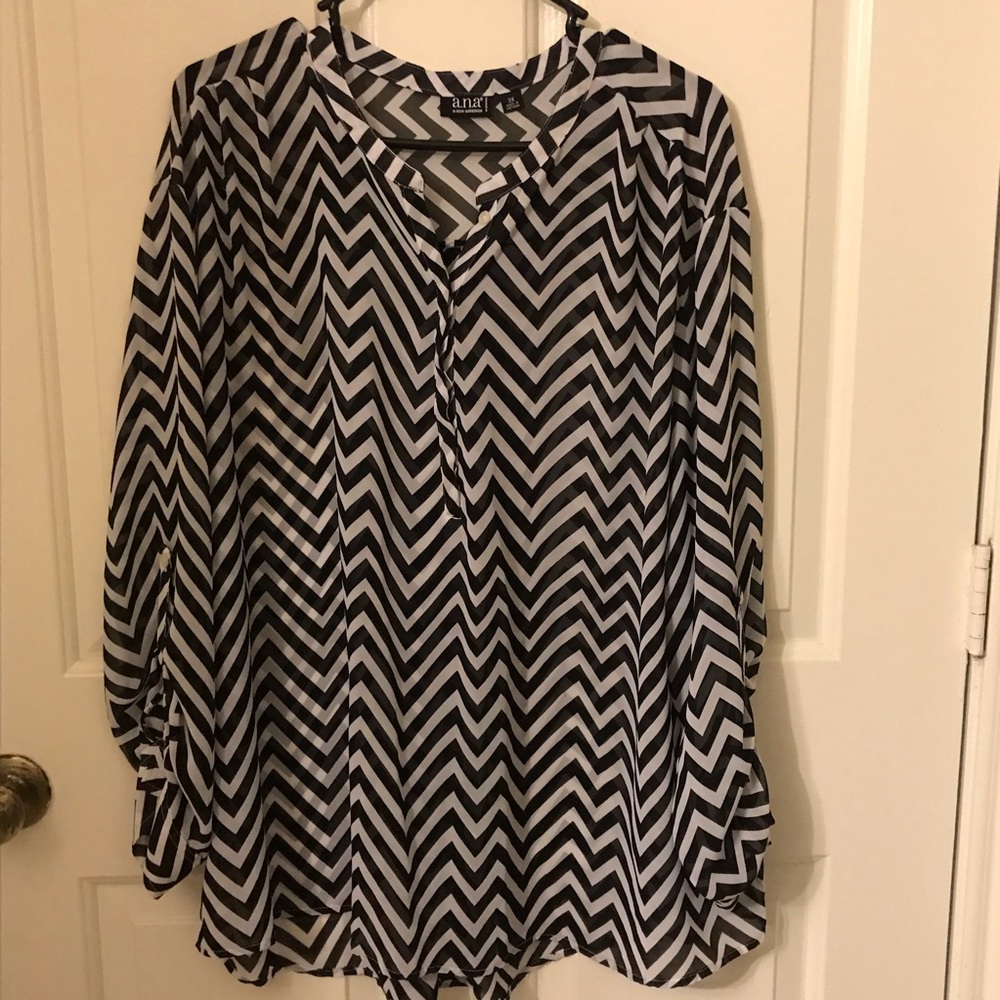 Sheer Chevron pattern blouse